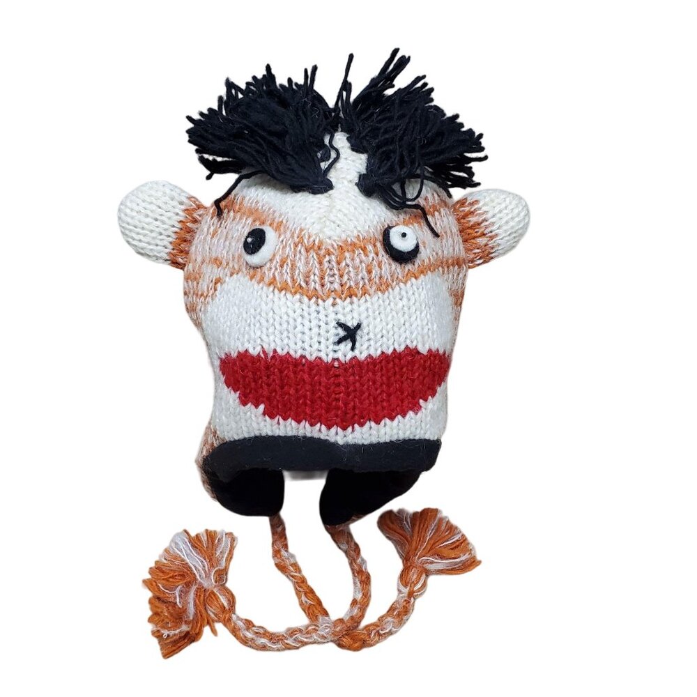 Wool Hat Monkey Design – One Size – Multicolor